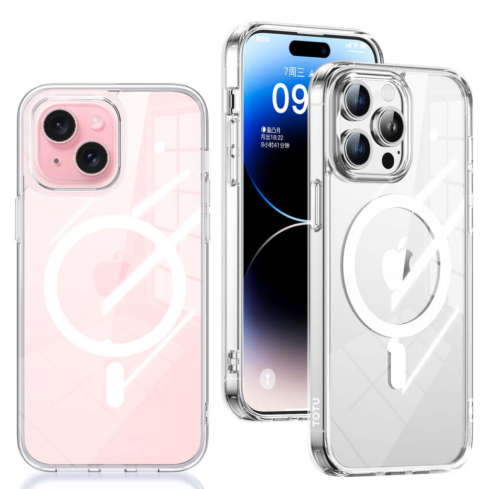 TOTU 拓途 iPhone 15/15 Plus/15 Pro/15 Pro Max 磁吸手機殼防摔殼保護殼 晶盾