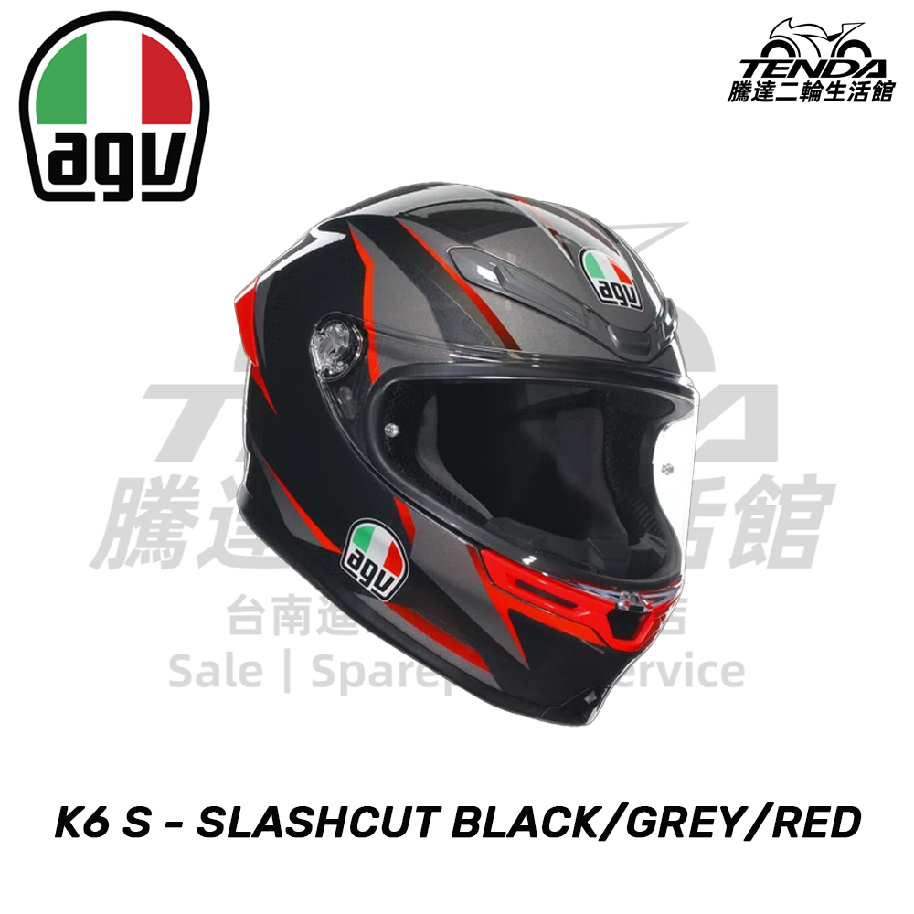 AGV K6 S Slashcut 黑灰紅 全罩帽