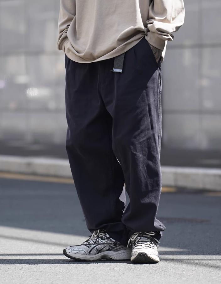 水洗做舊微錐型休閒長褲