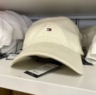 [S] TOMMY HILFIGER 78J2731 FLAG LOGO BASE BALL CAP,BEIGE, 197232113872 (STH365)