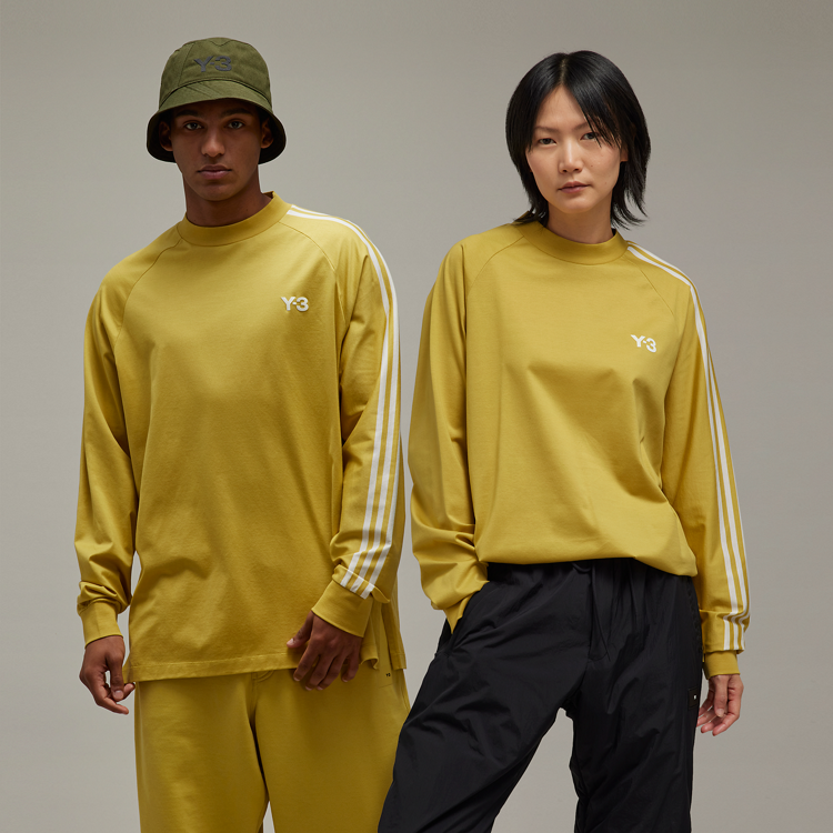 【 Y-3 3S LS TEE 三條紋長袖TEE - 黃 】