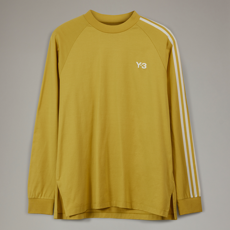 【 Y-3 3S LS TEE 三條紋長袖TEE - 黃 】
