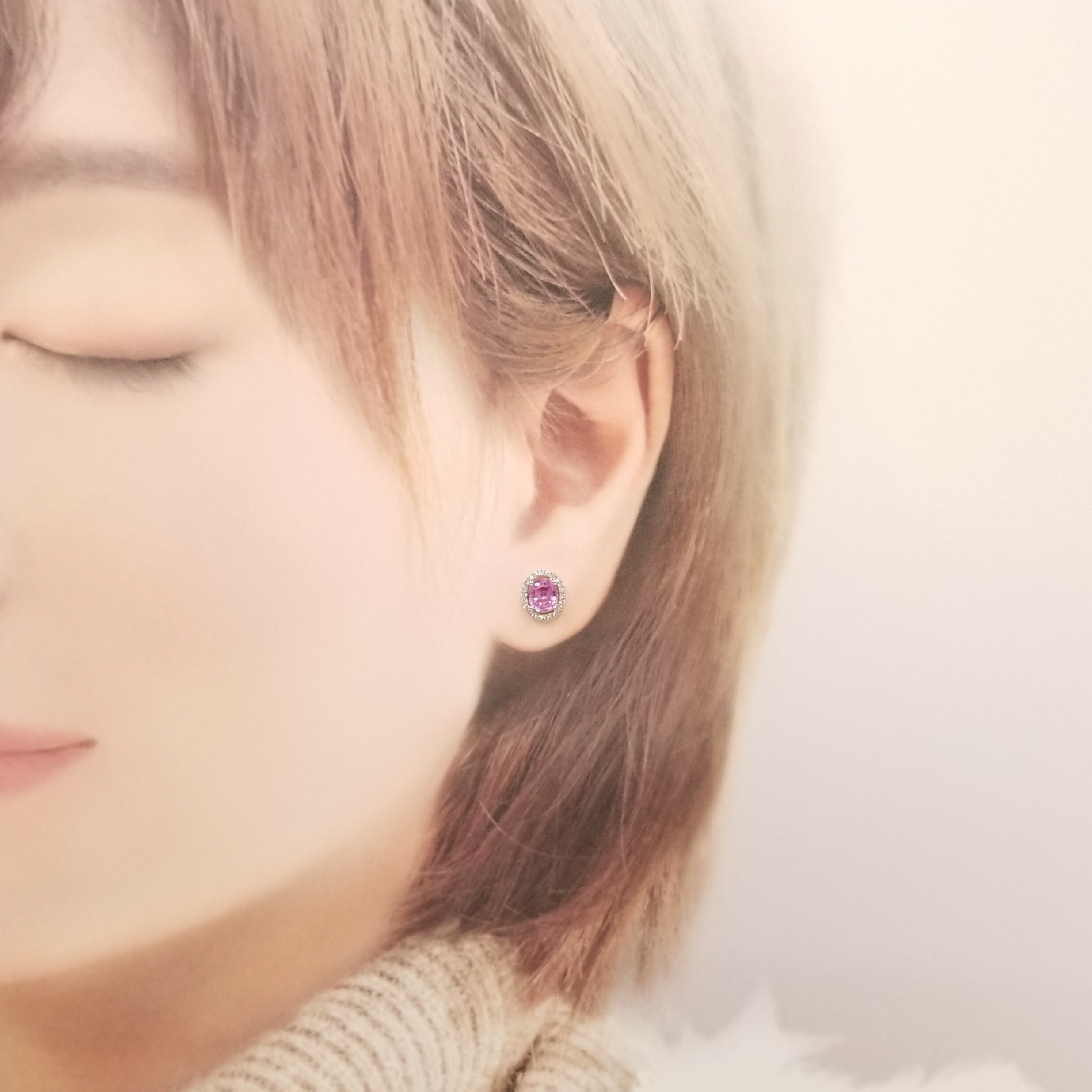 18K White Gold 1.78ct Sapphire and Diamond Earrings