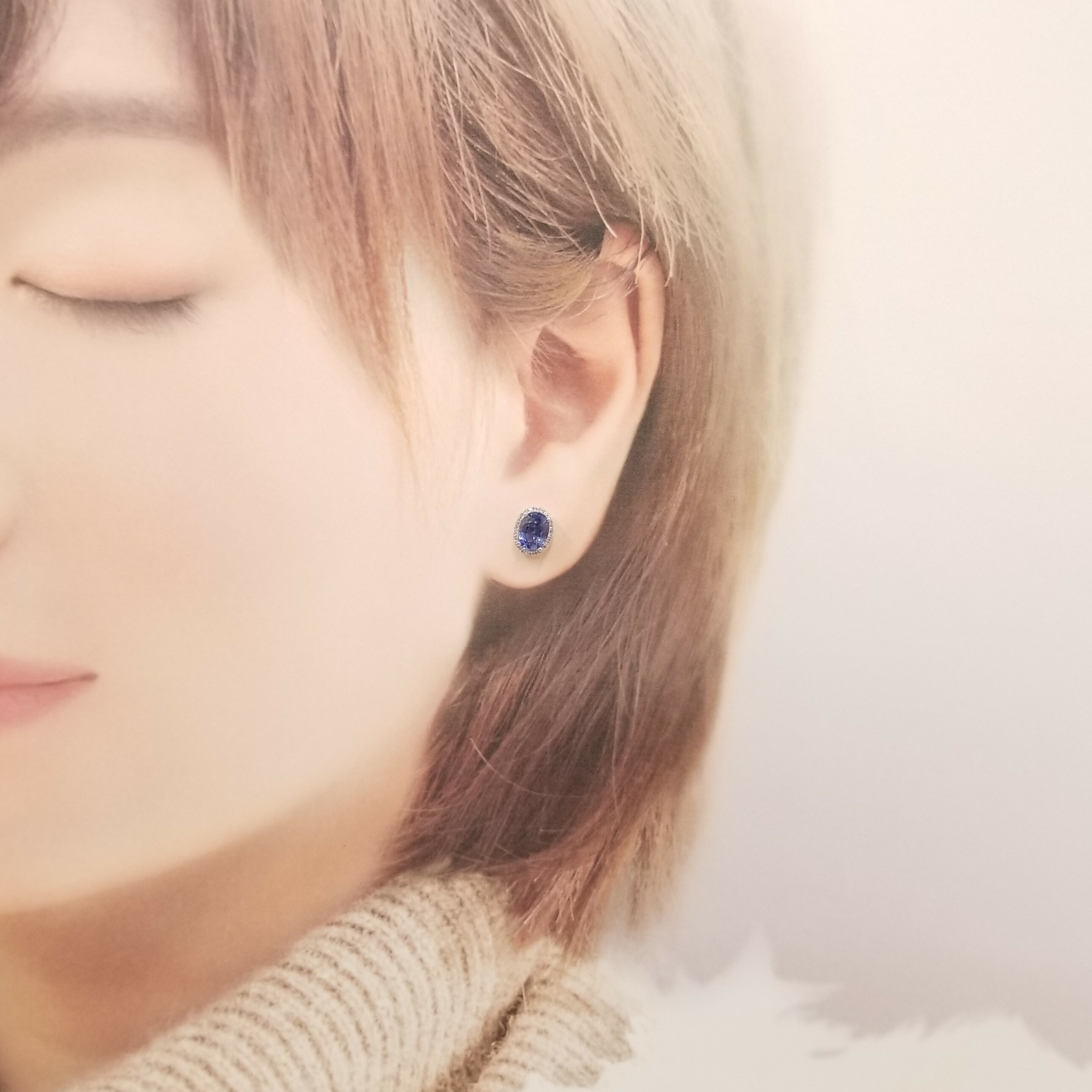 18K White Gold 2.59 Sapphire and Diamond Earrings