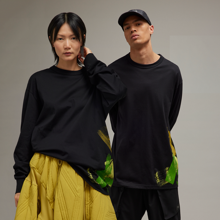 【 Y-3 GFX LS TEE 油漆刷長TEE 】