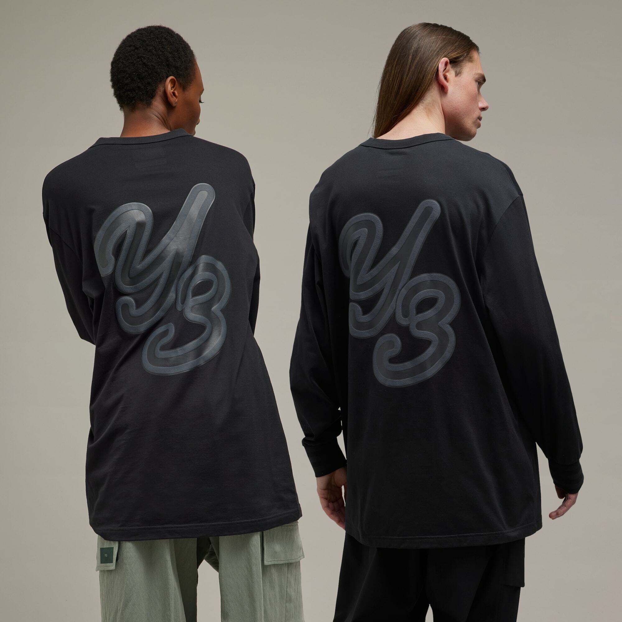 【 Y-3 GFX LS TEE 背面LOGO印花長TEE 】