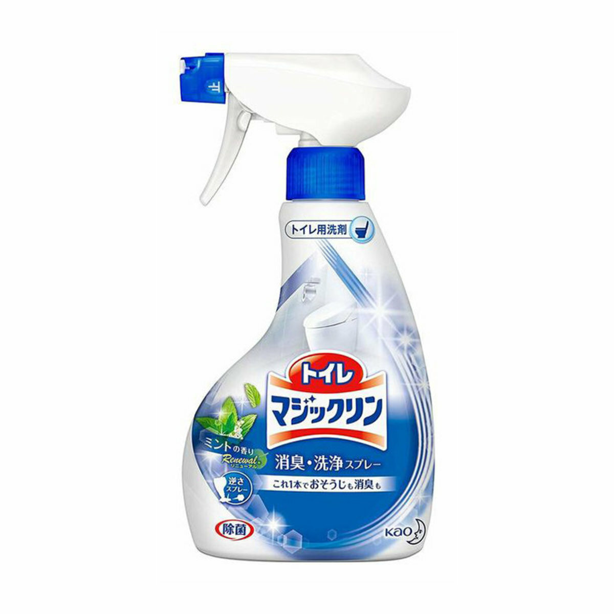 花王 消臭除菌廁所用清潔泡沫噴霧 380ml  薄荷香-藍色