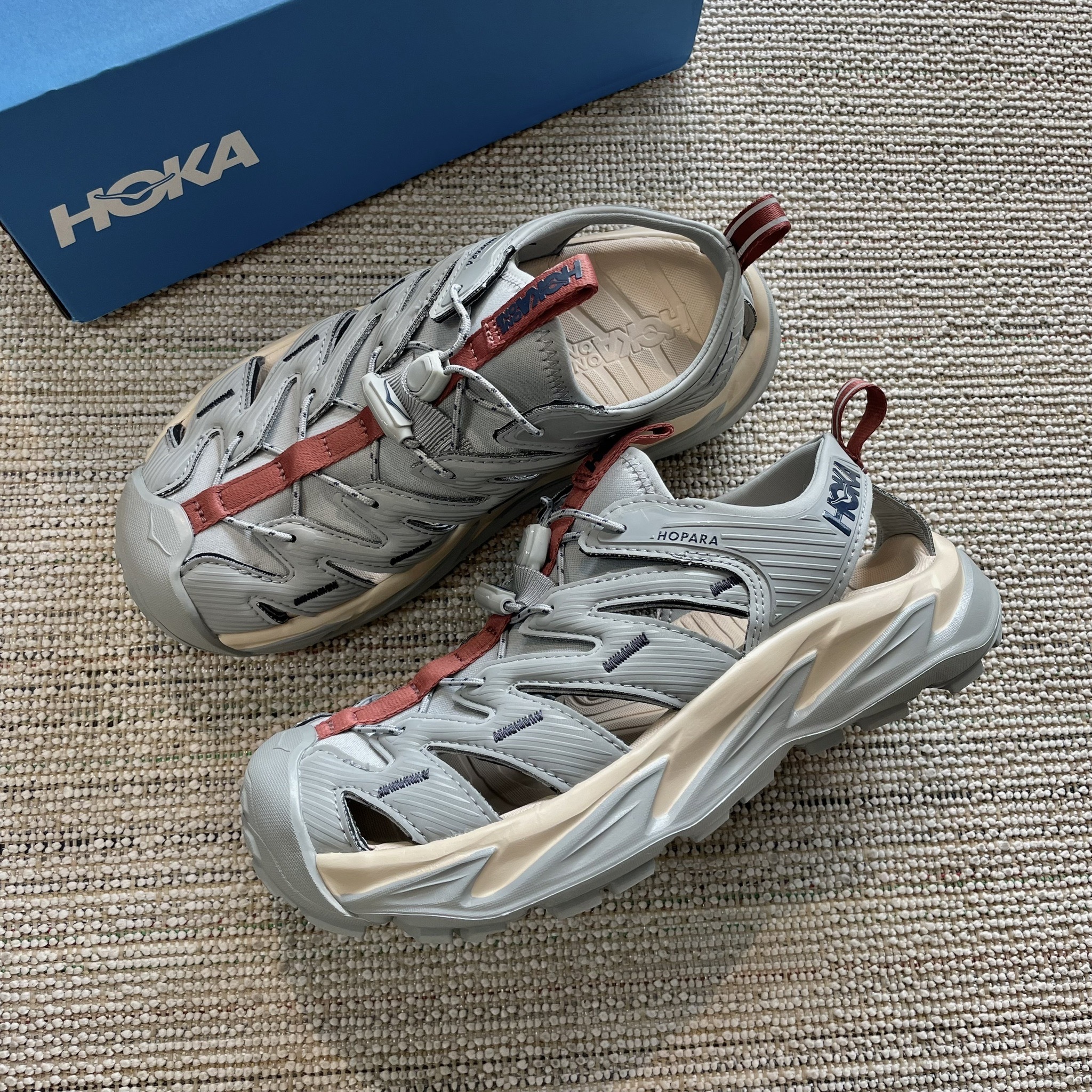 HOKA ONE ONE 戶外 健走 懶人鞋 涼拖鞋 灰 1123112-LSSD