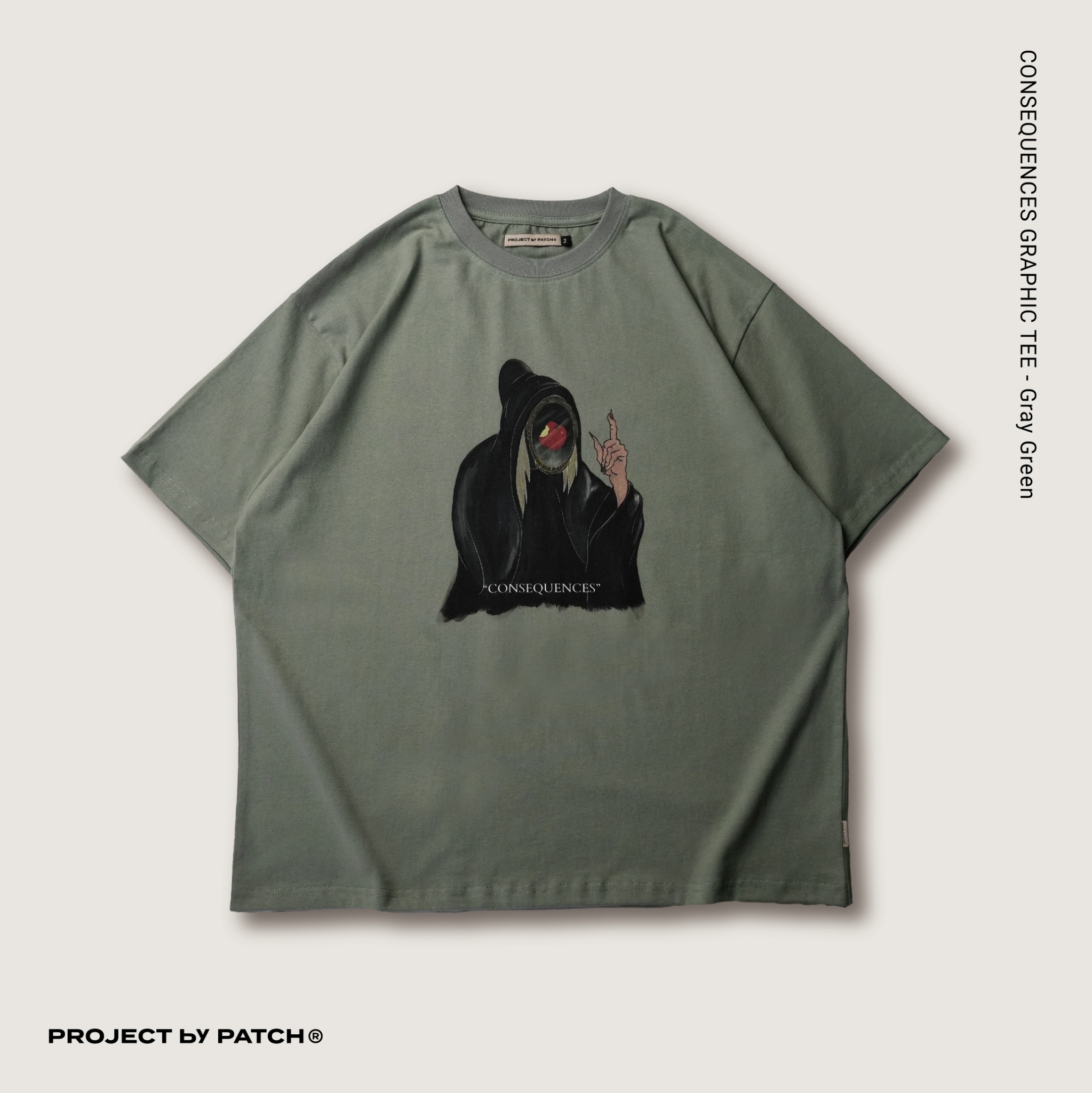 P.B.P - CONSEQUENCES GRAPHIC TEE - GRAY GREEN