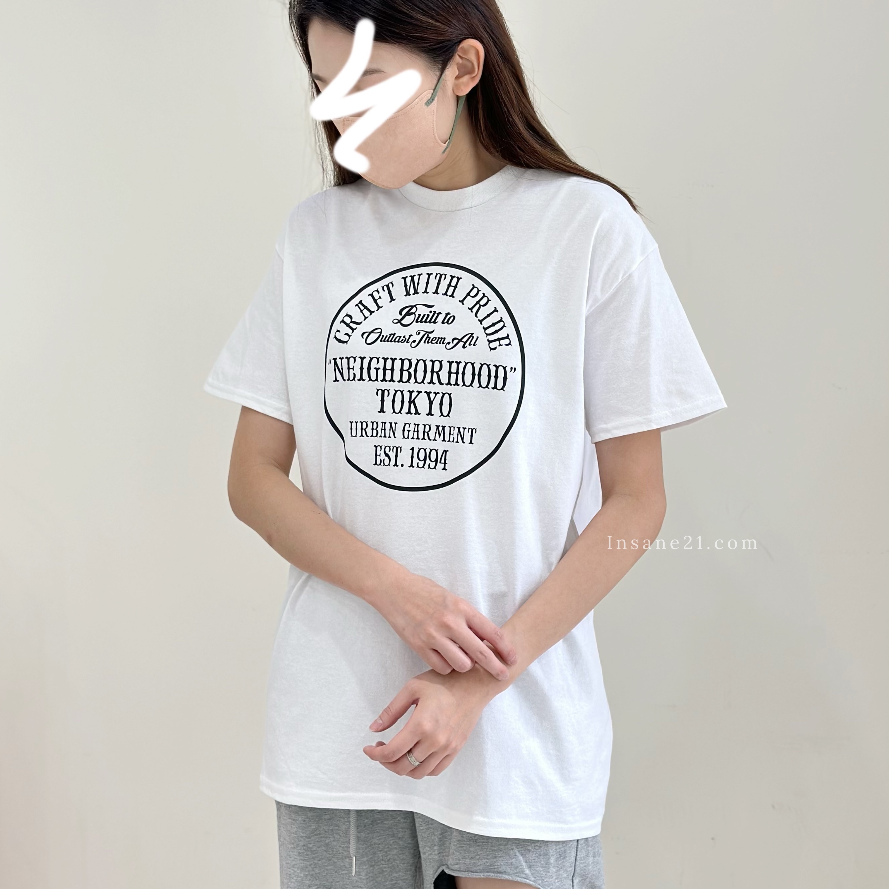 NEIGHBORHOOD 東京 大LOGO 黑/白