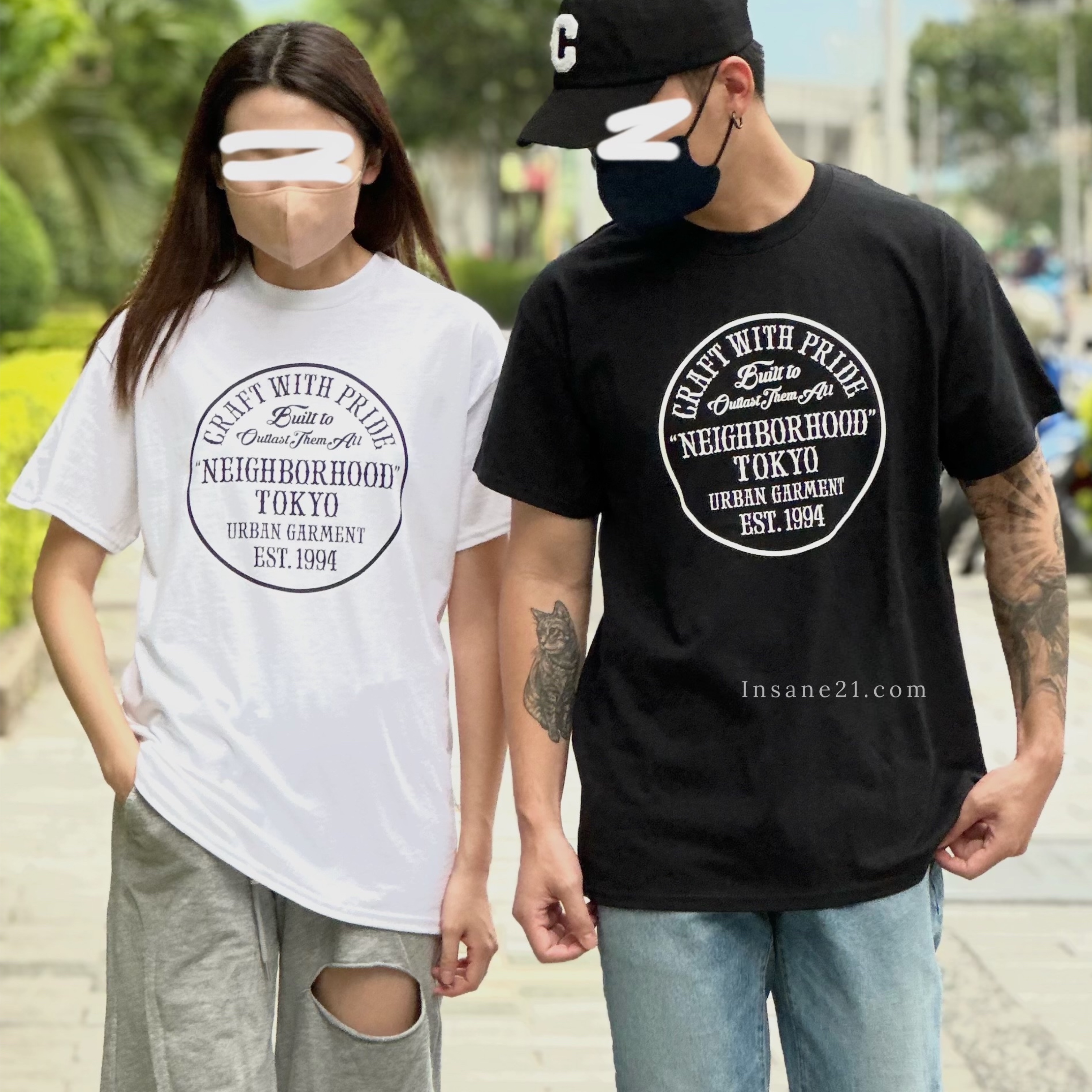 NEIGHBORHOOD 東京 大LOGO 黑/白