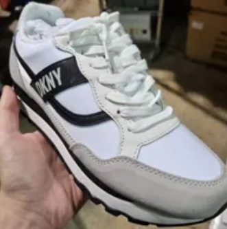 [S] DKNY LOGO RETRO SNEAKER,WHITE, KZD12438-WHT (SD671)