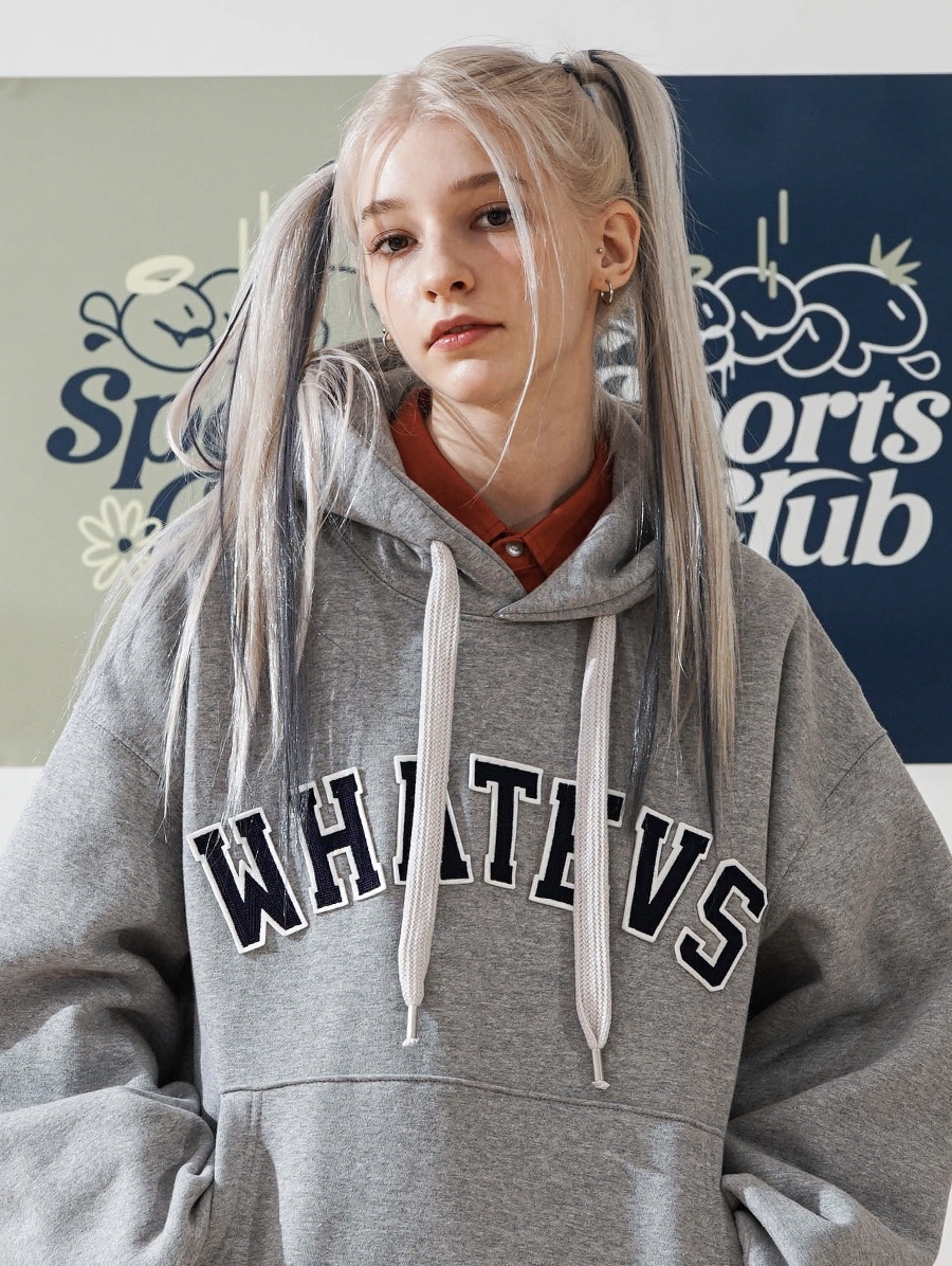 <預購> 韓國TWN 電繡WHATEVS立體英字母刷毛帽T