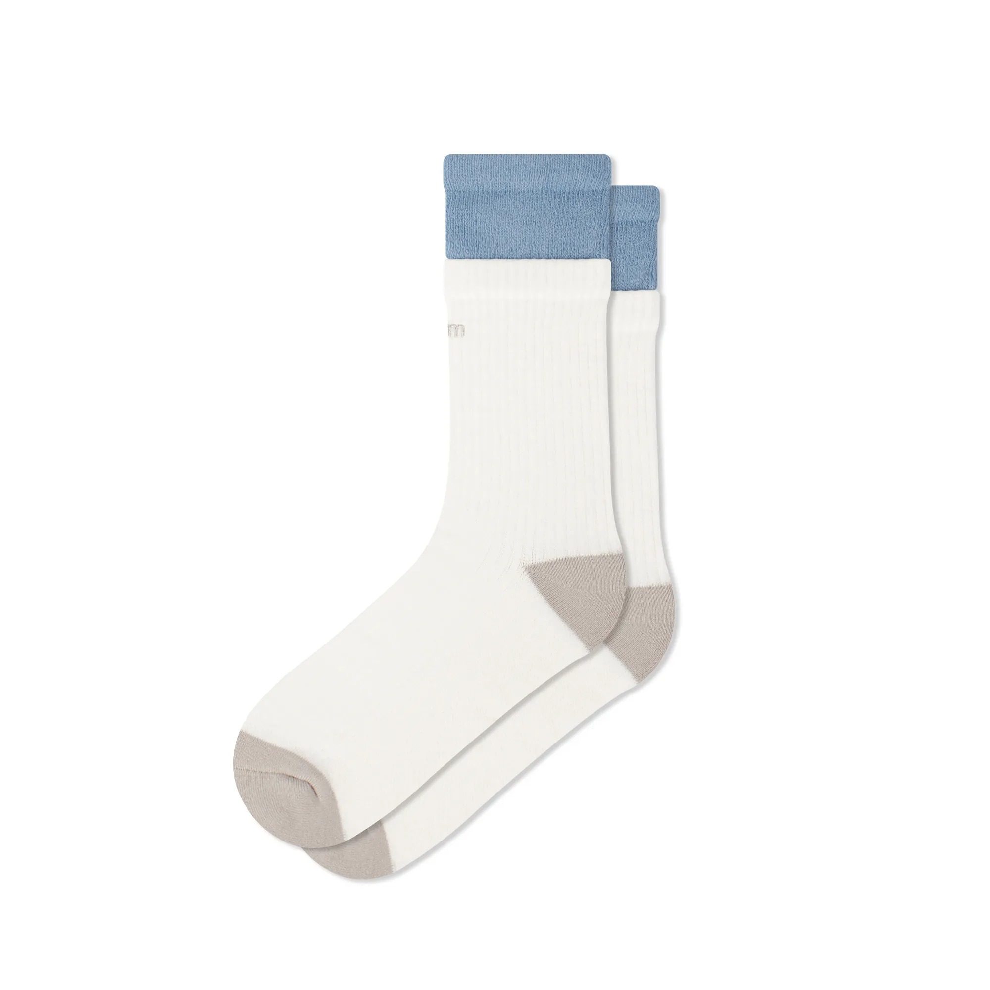 Faam 2 LAYER CREW 雙層針織高筒襪 碧藍