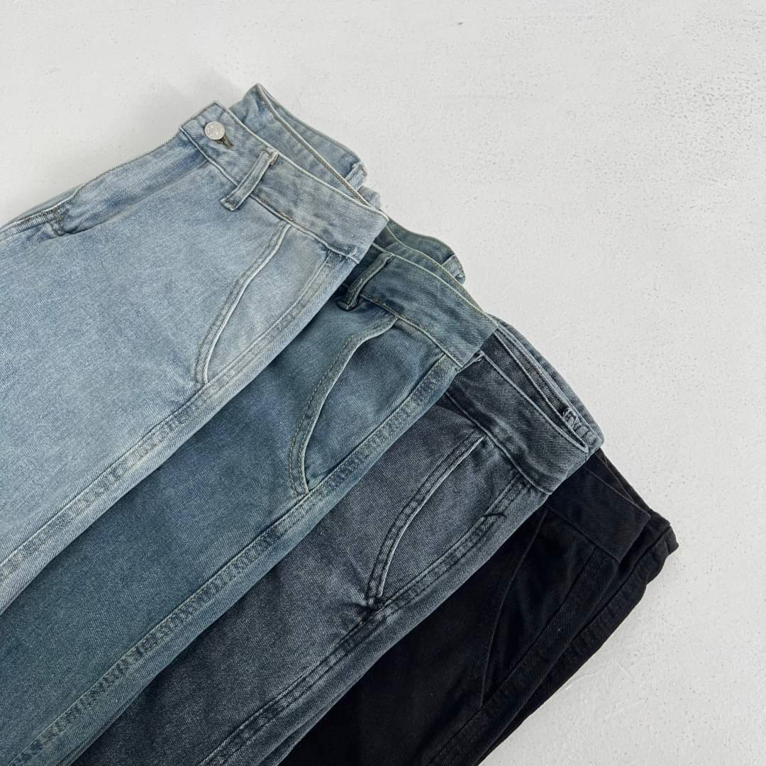 #22239 百搭基本質感落地感牛仔長褲