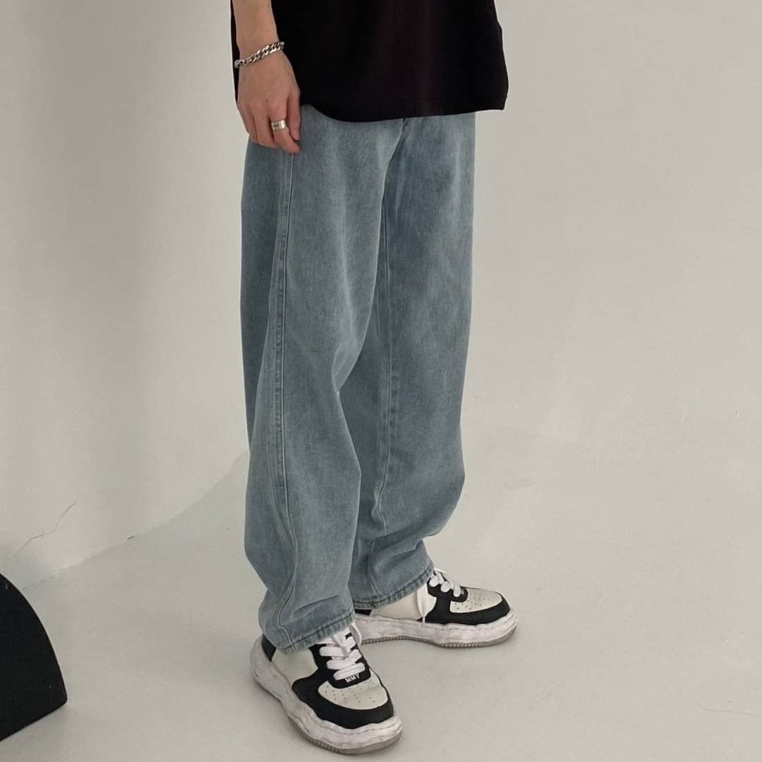 #22239 百搭基本質感落地感牛仔長褲