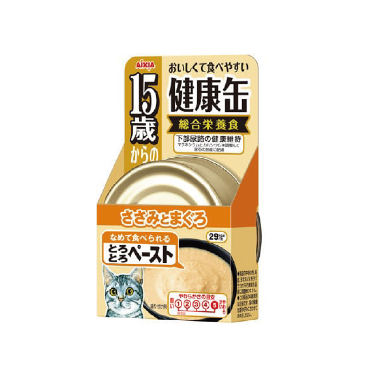 AIXIA 15歲以上健康罐 - 吞拿魚+雞 40g (橙色) KCG-6 (任選6罐$58)
