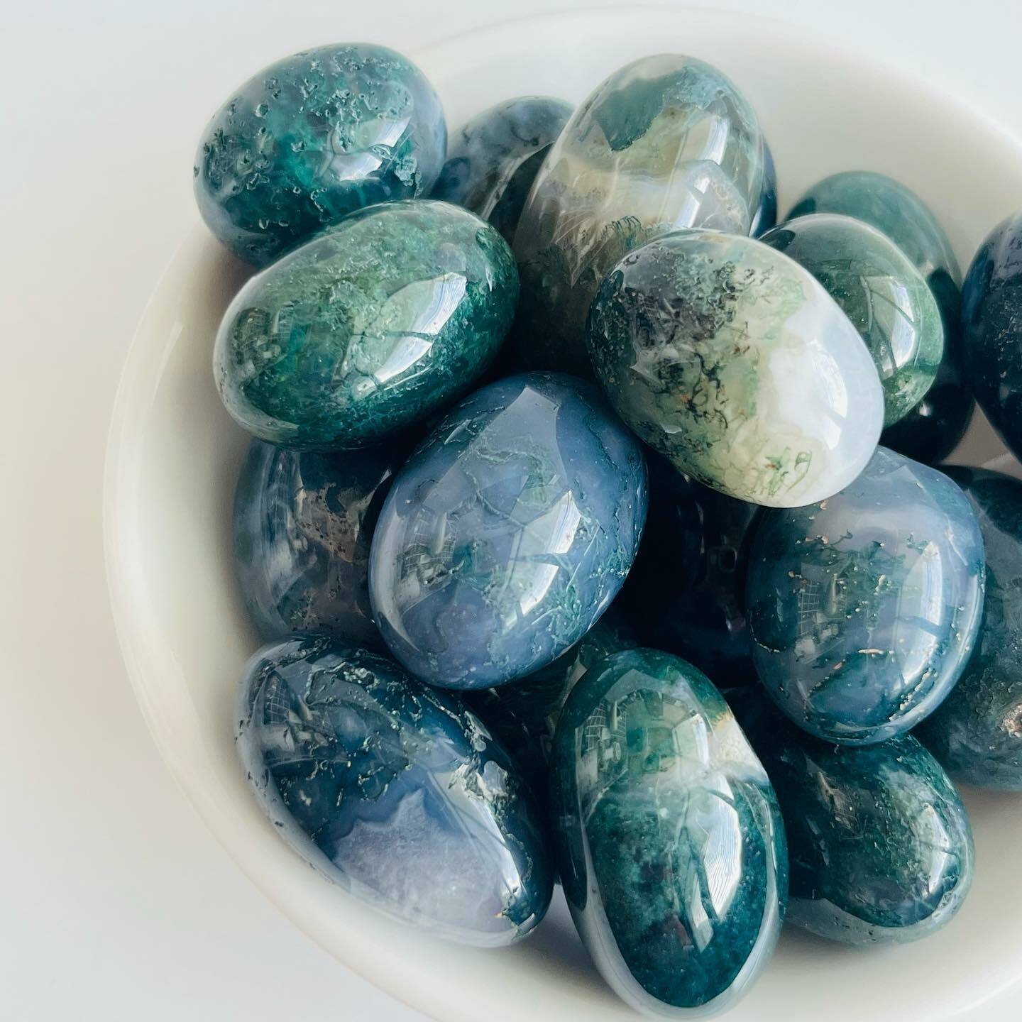 [原石] 水草瑪瑙 水晶滾石