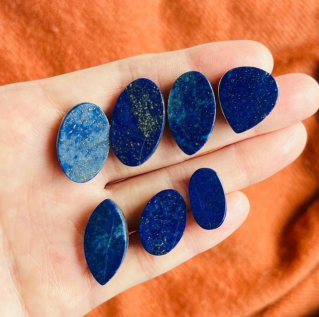 [原石] 青金石 + 鈦髮晶 加工貼合 水晶蛋面