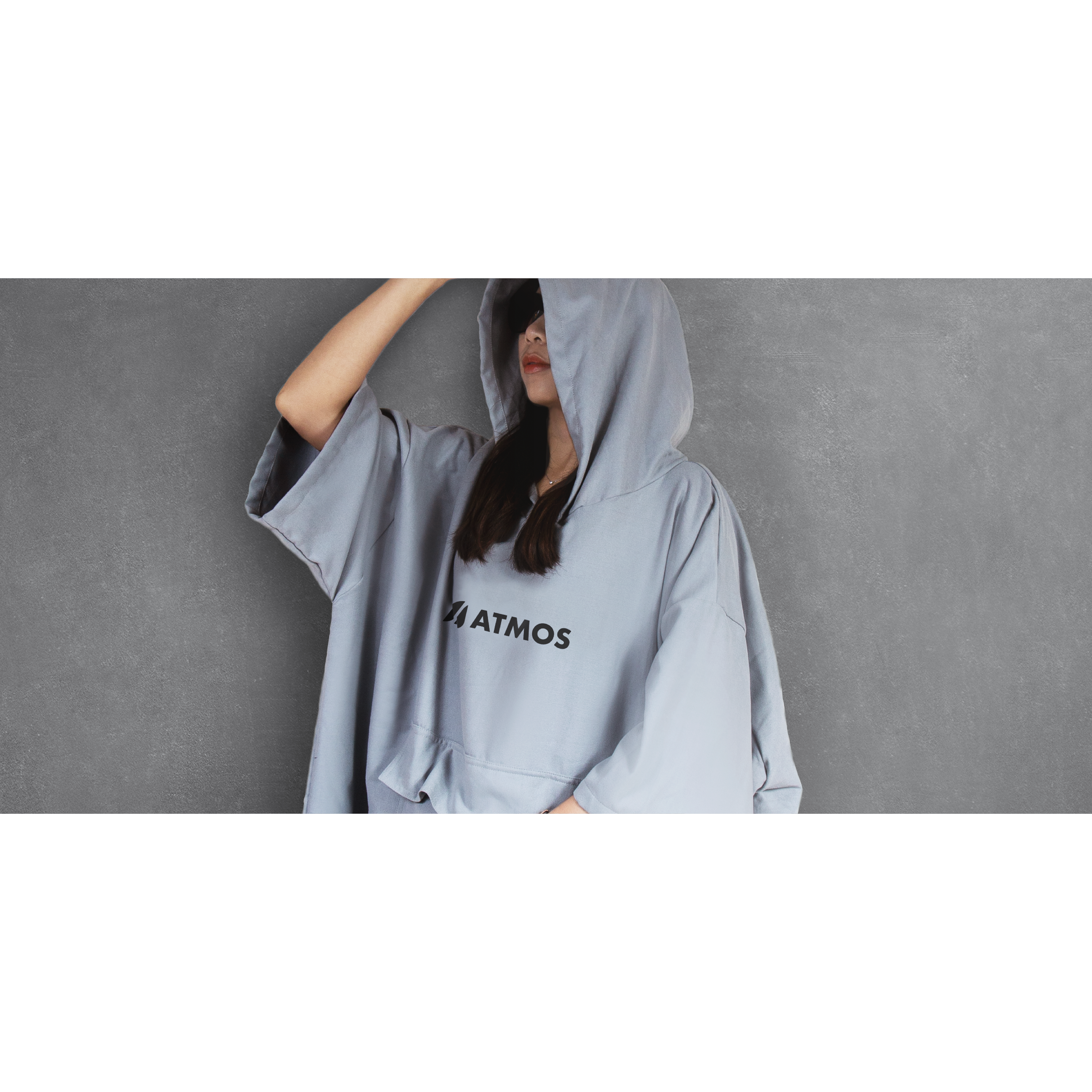 ATMOS 斗篷毛巾衣-礁鯊灰