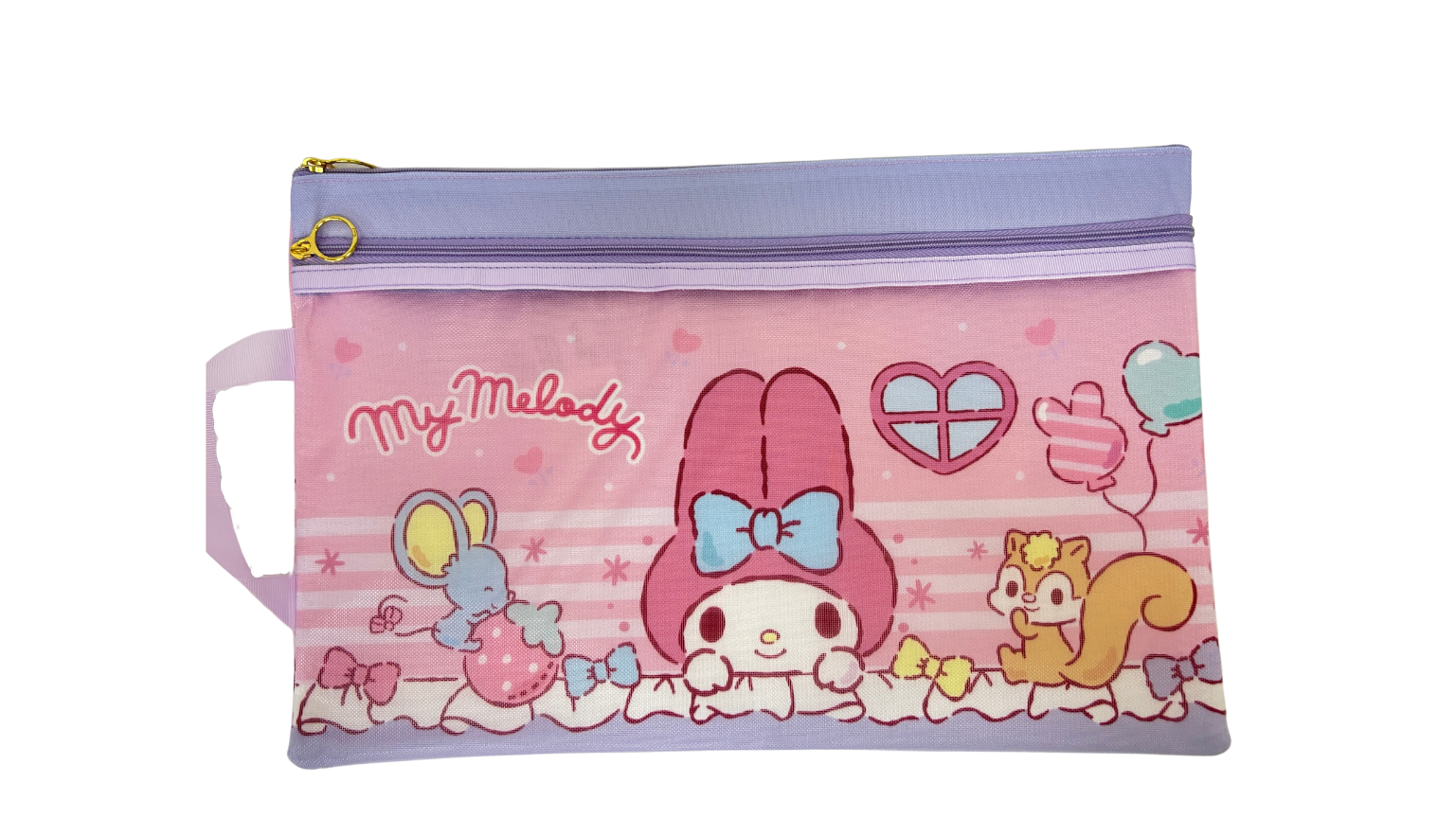 Melody F4雙拉鍊布文件袋連手挽