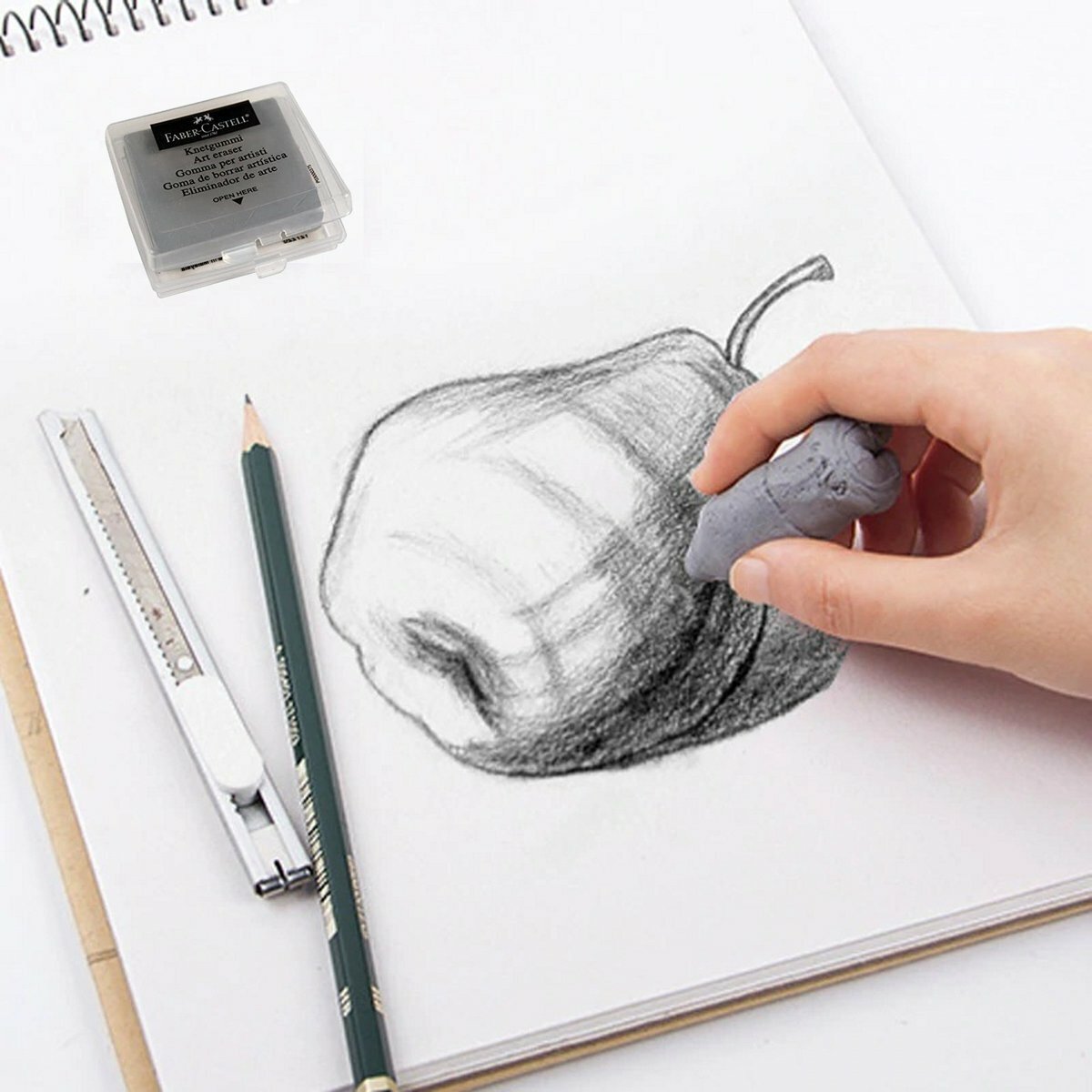 Faber-Castell 專業素描擦膠 (附透明保護膠盒) #127220