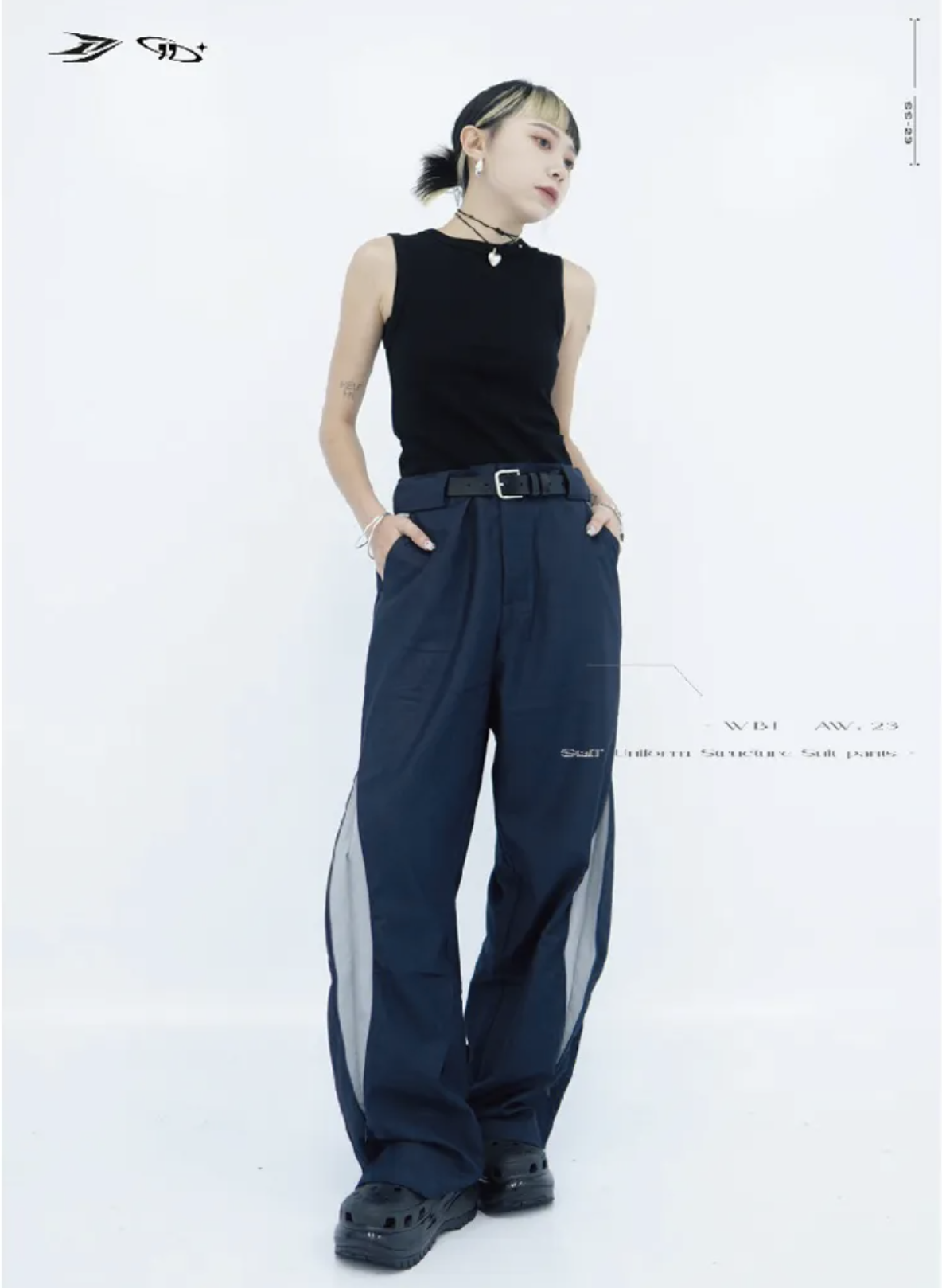 剪裁設計 側拉鏈 員工制服 西裝褲 WBI  -Staff Uniform Structure Suit pant GUBAN