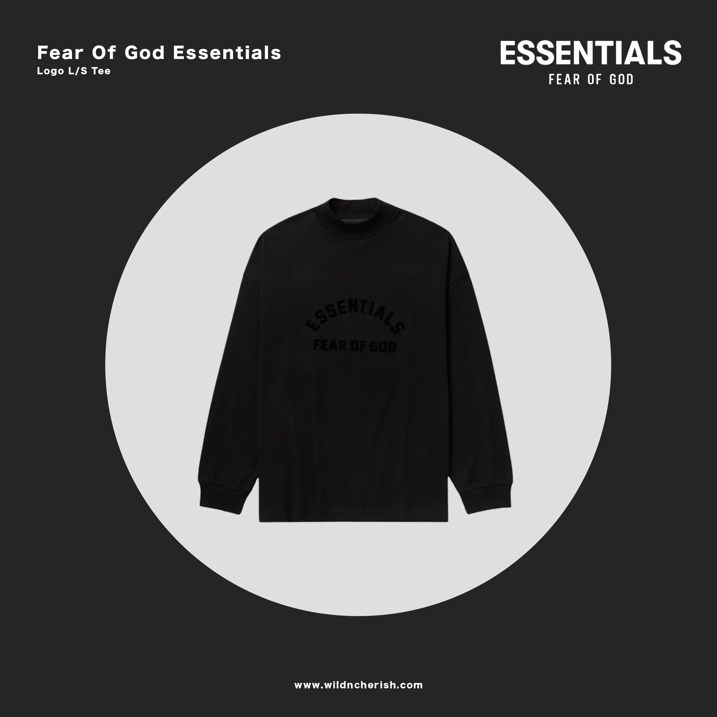 預訂| Essentials Fear Of God Logo L/S Tee 全黑長袖