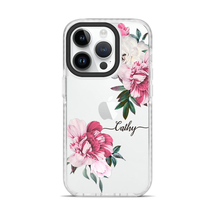 優雅淑女 撞白殼 - (訂製名字)  iPhone客製化手機殼