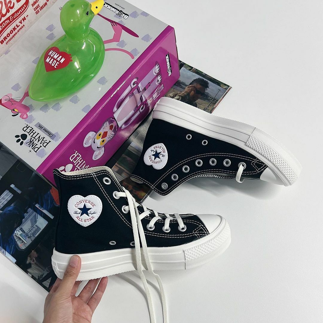 Converse AS Light Plts Heartpatch HI 日本限定 黑色 黑白 輕量化 白色 厚底 帆布鞋 31310590