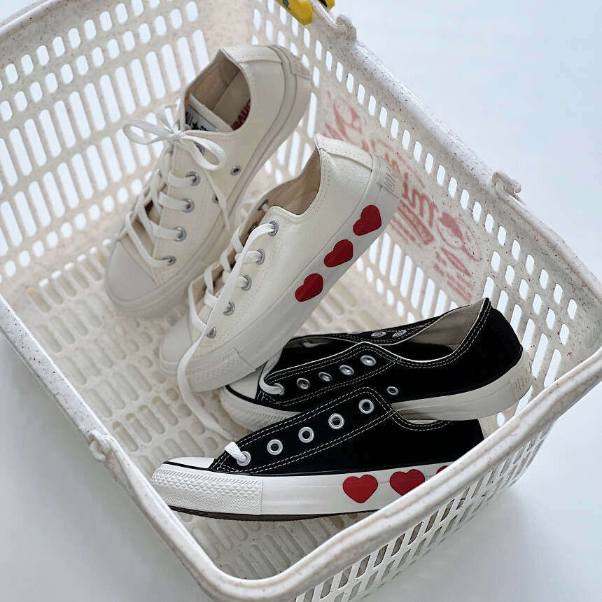 Converse AS ThreeHearts OX 日本限定 黑色 米色 愛心 帆布鞋 31310600 31310601