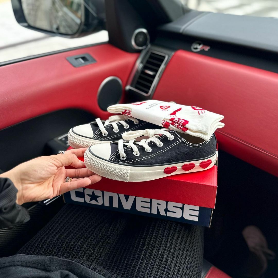 Converse AS ThreeHearts OX 日本限定 黑色 米色 愛心 帆布鞋 31310600 31310601