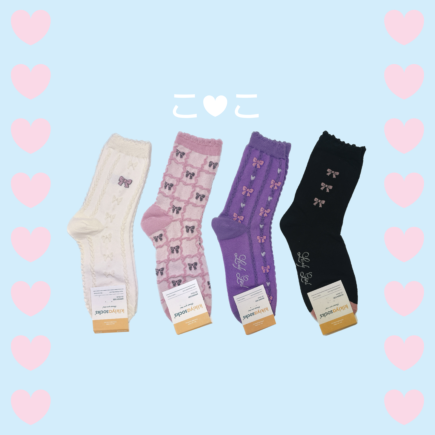 正韓蝴蝶結造型泡泡襪子