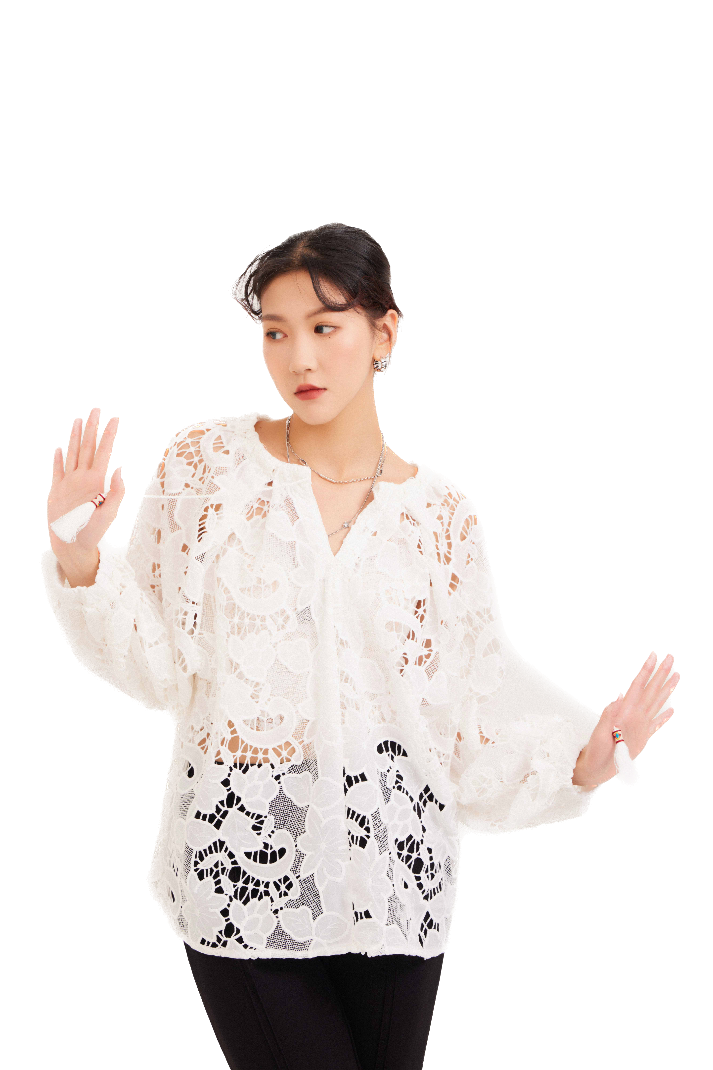 通花棉lace民族風上衣 (現貨款式）