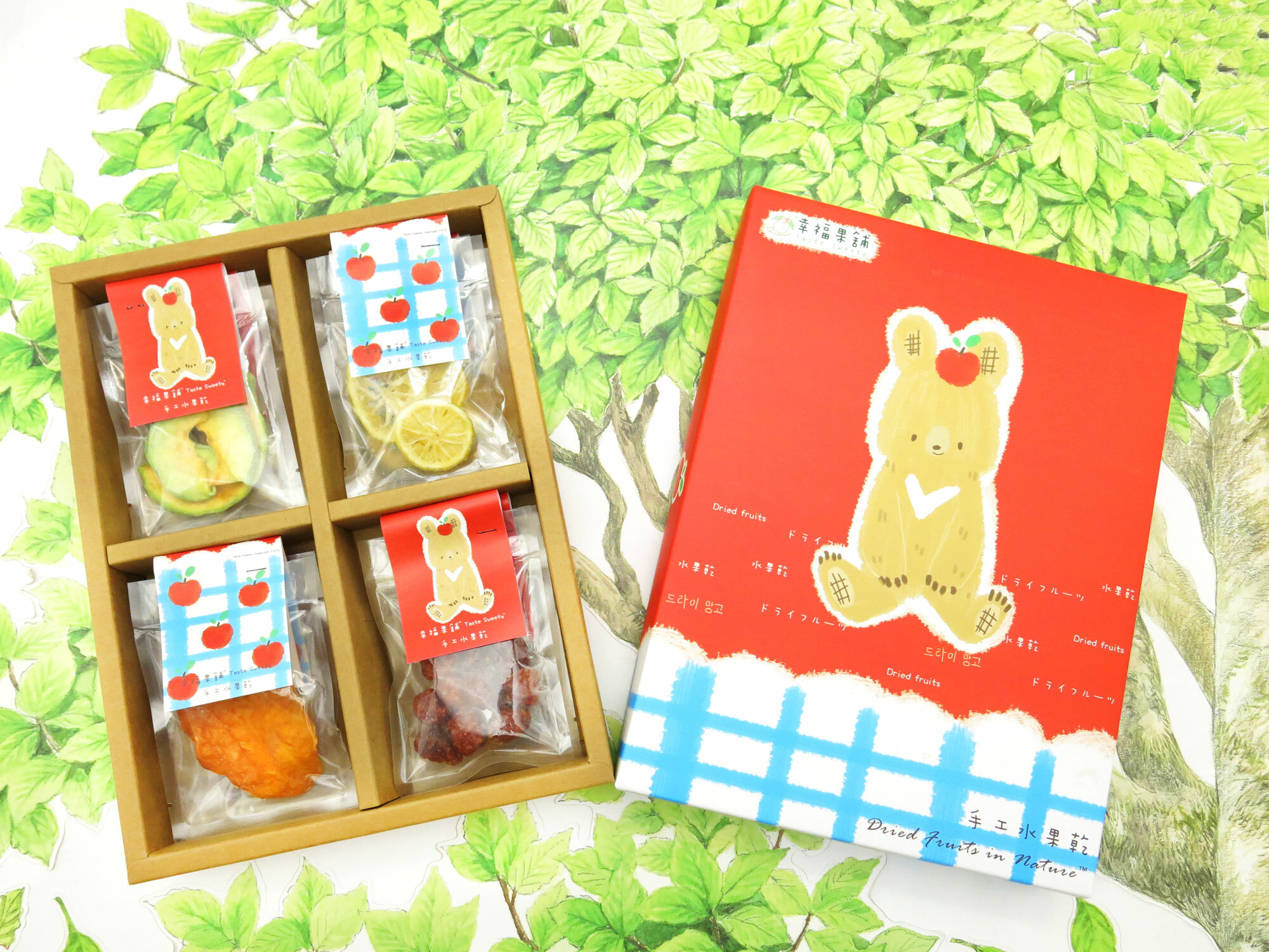 蘋安熊水果乾禮盒4格(8入/12入/16入)