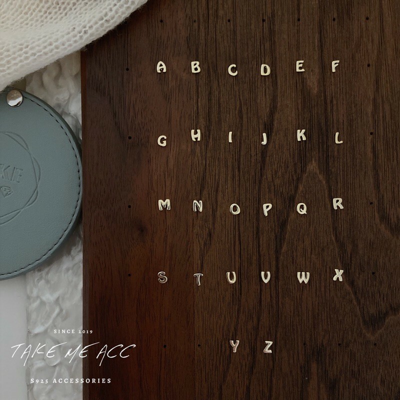 (新色)闆娘自訂字母系列耳環｜Take Me 全純銀耳環