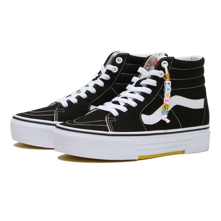Vans Old Skool CHKY 日本限定 黑色 白色 串珠 笑臉 滑板 高筒 厚底 增高 帆布鞋