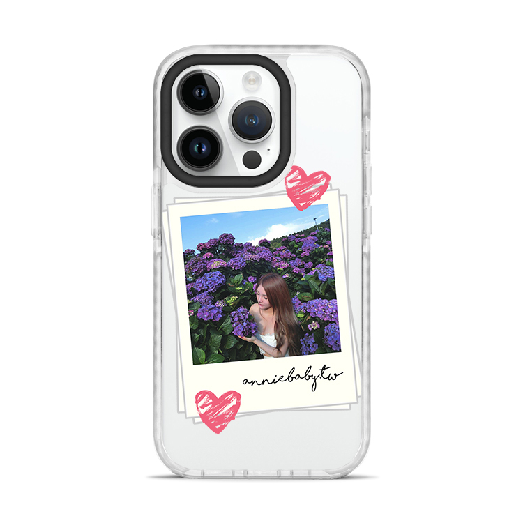 賞繡球花 撞白殼 - (訂製名字)  iPhone客製化手機殼