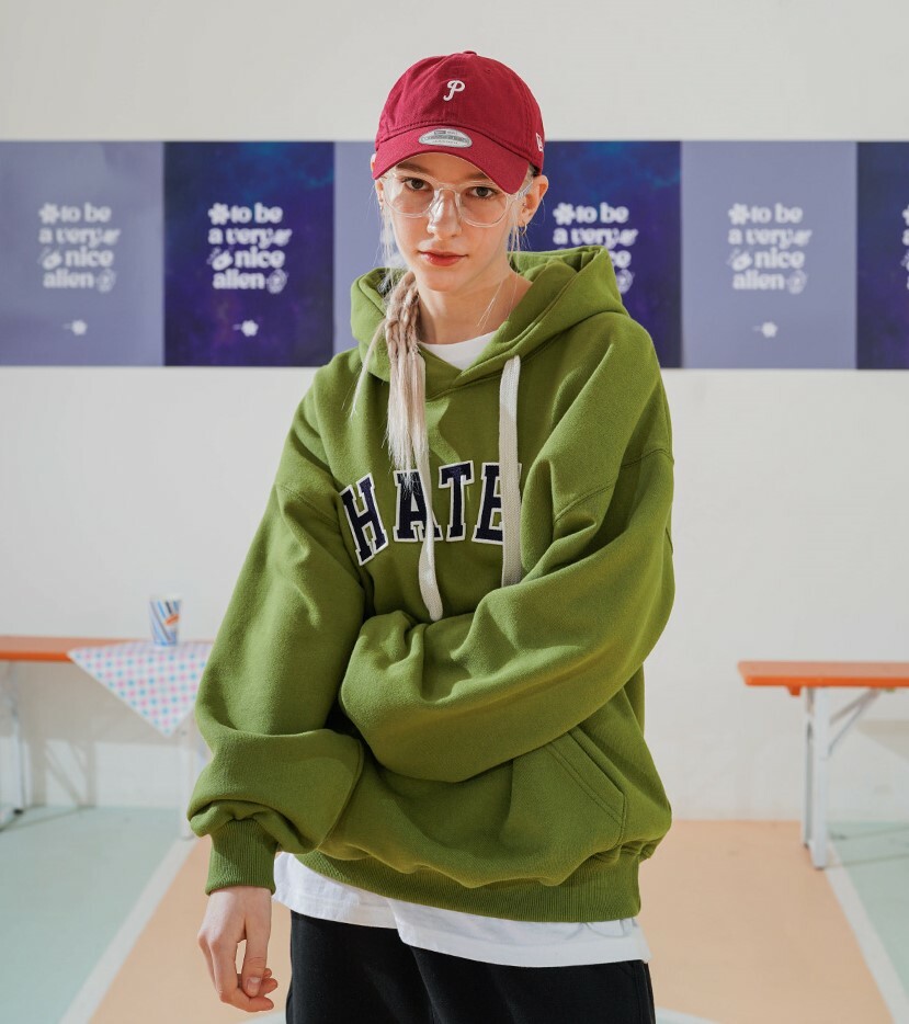 <預購> 韓國TWN 電繡WHATEVS立體英字母刷毛帽T