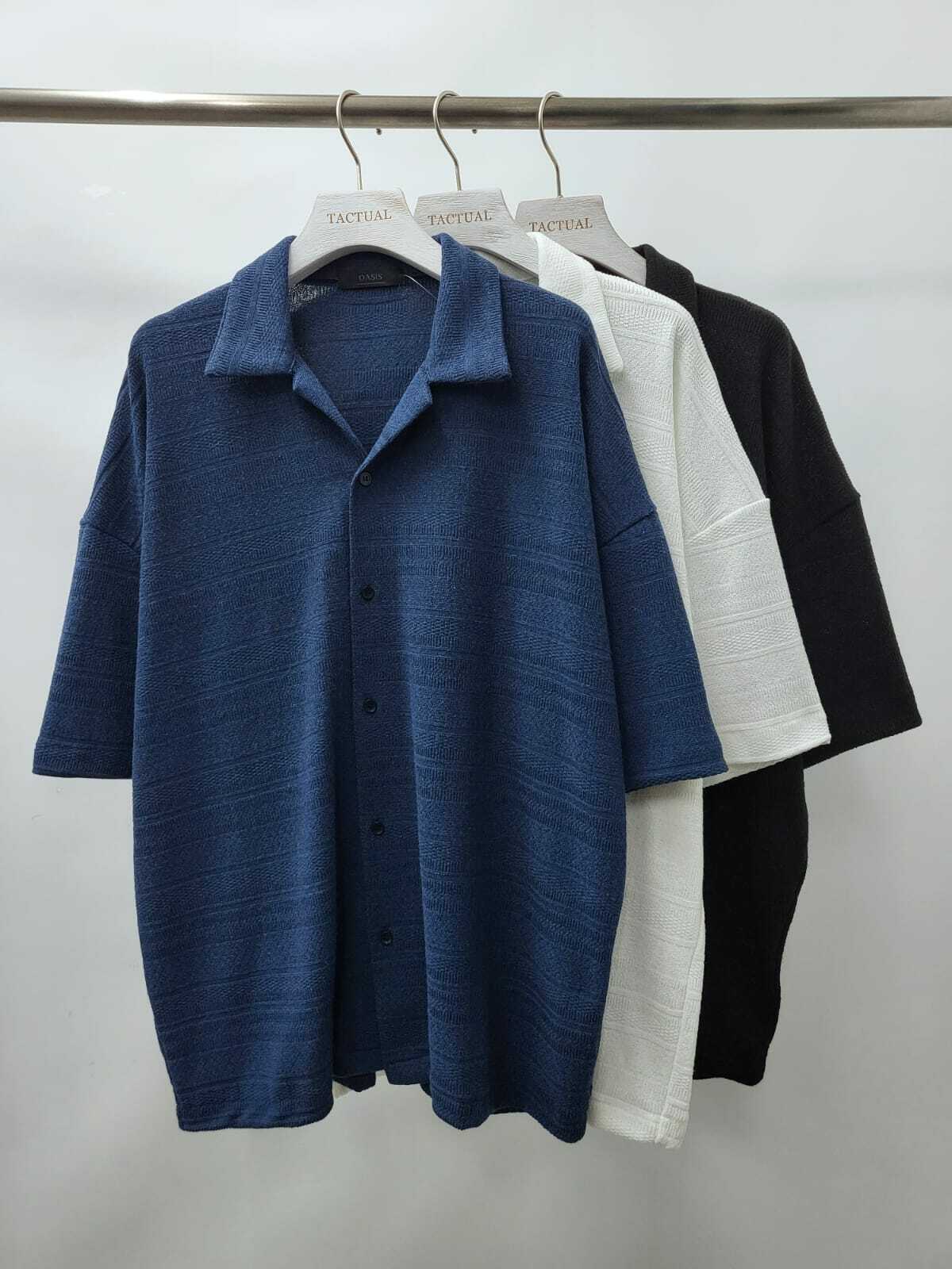 淨色暗紋短袖線恤衫 S2166