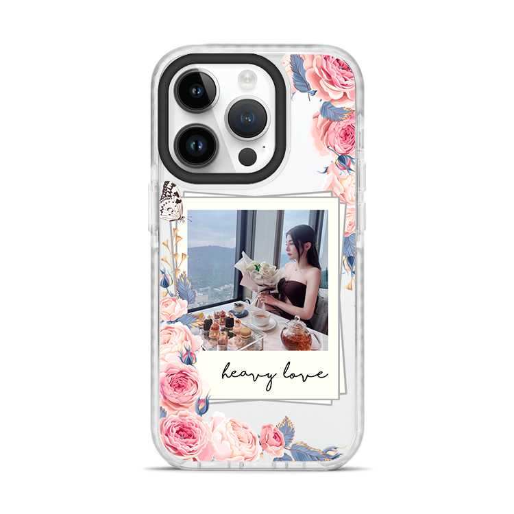 浪漫花邊 撞白殼 - (訂製名字)  iPhone客製化手機殼