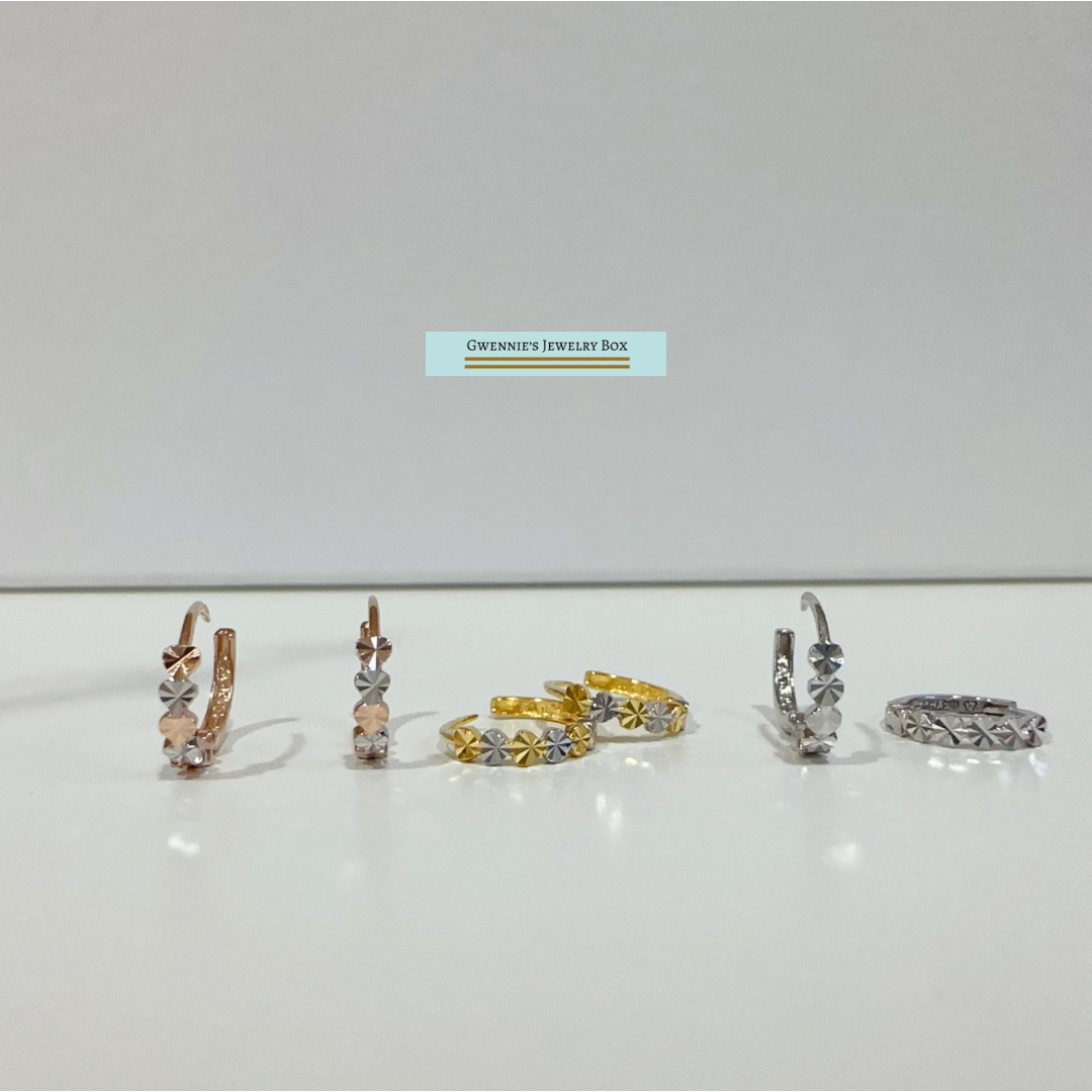 心心串圈圈耳環