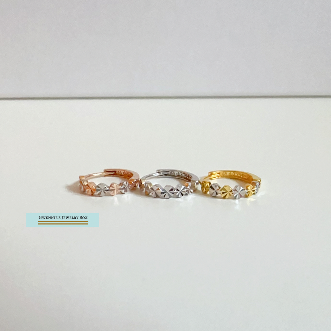 心心串圈圈耳環