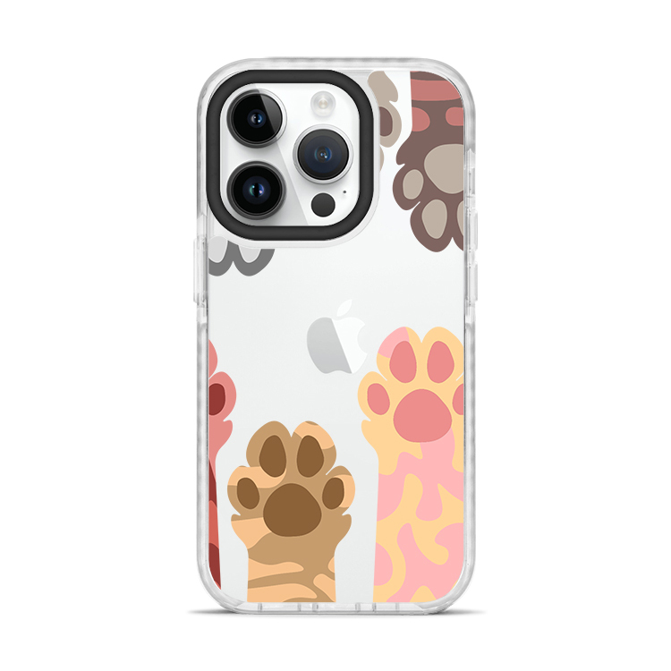 療癒小貓掌 撞白殼 - (訂製名字)  iPhone客製化手機殼