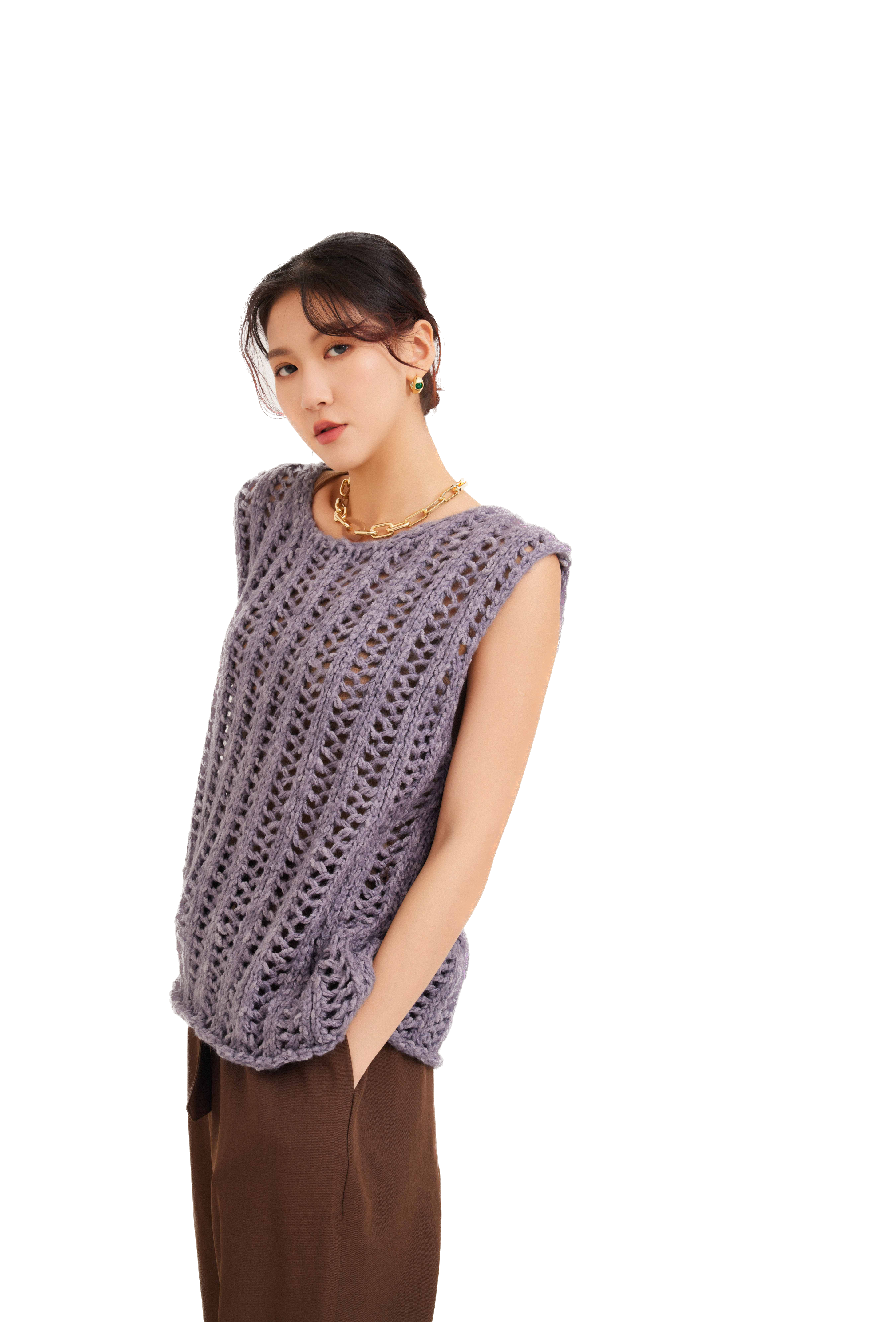 直通花紋冷背心 (現貨款式）