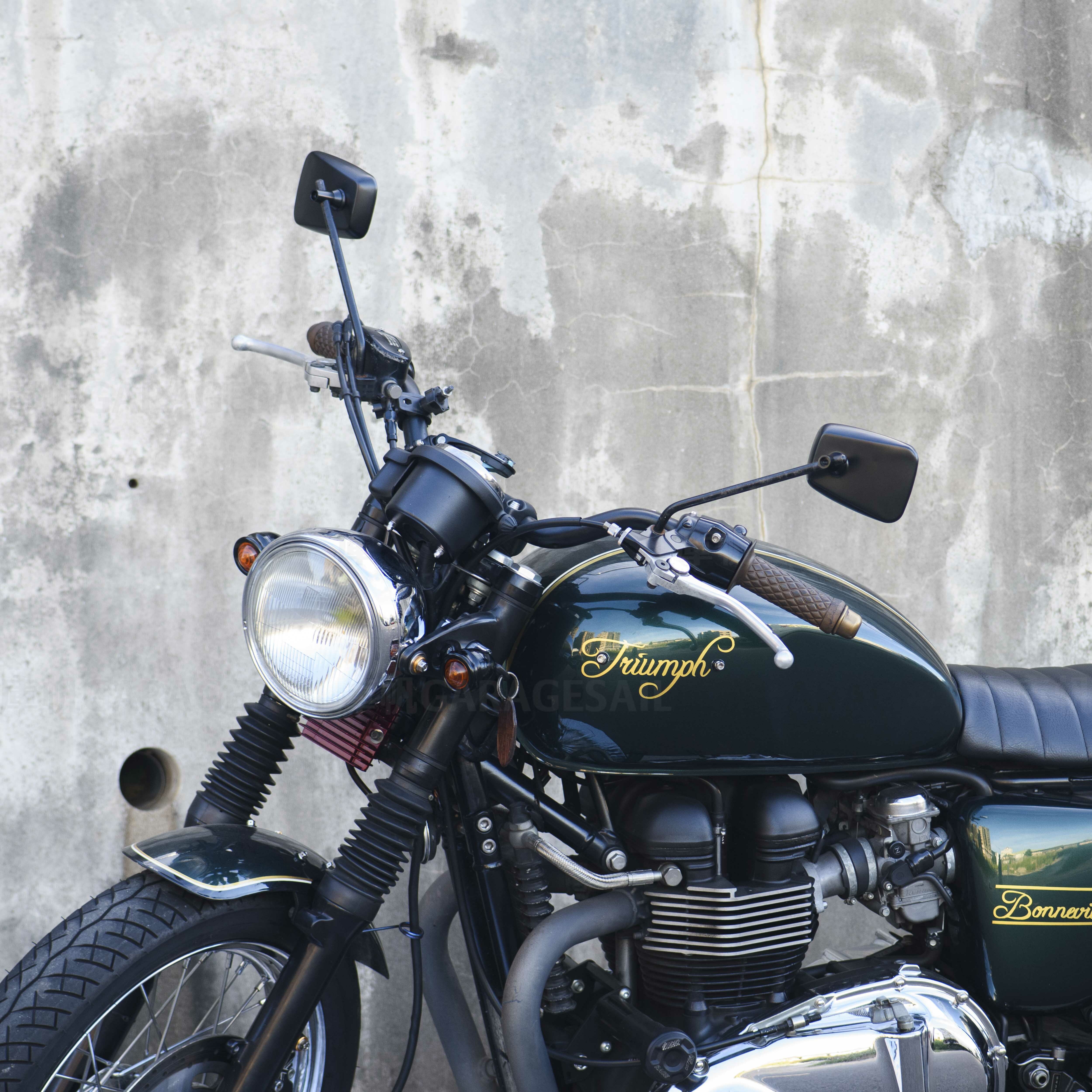 哈雷/凱旋專用 一般位置 後照鏡 梯形 黑