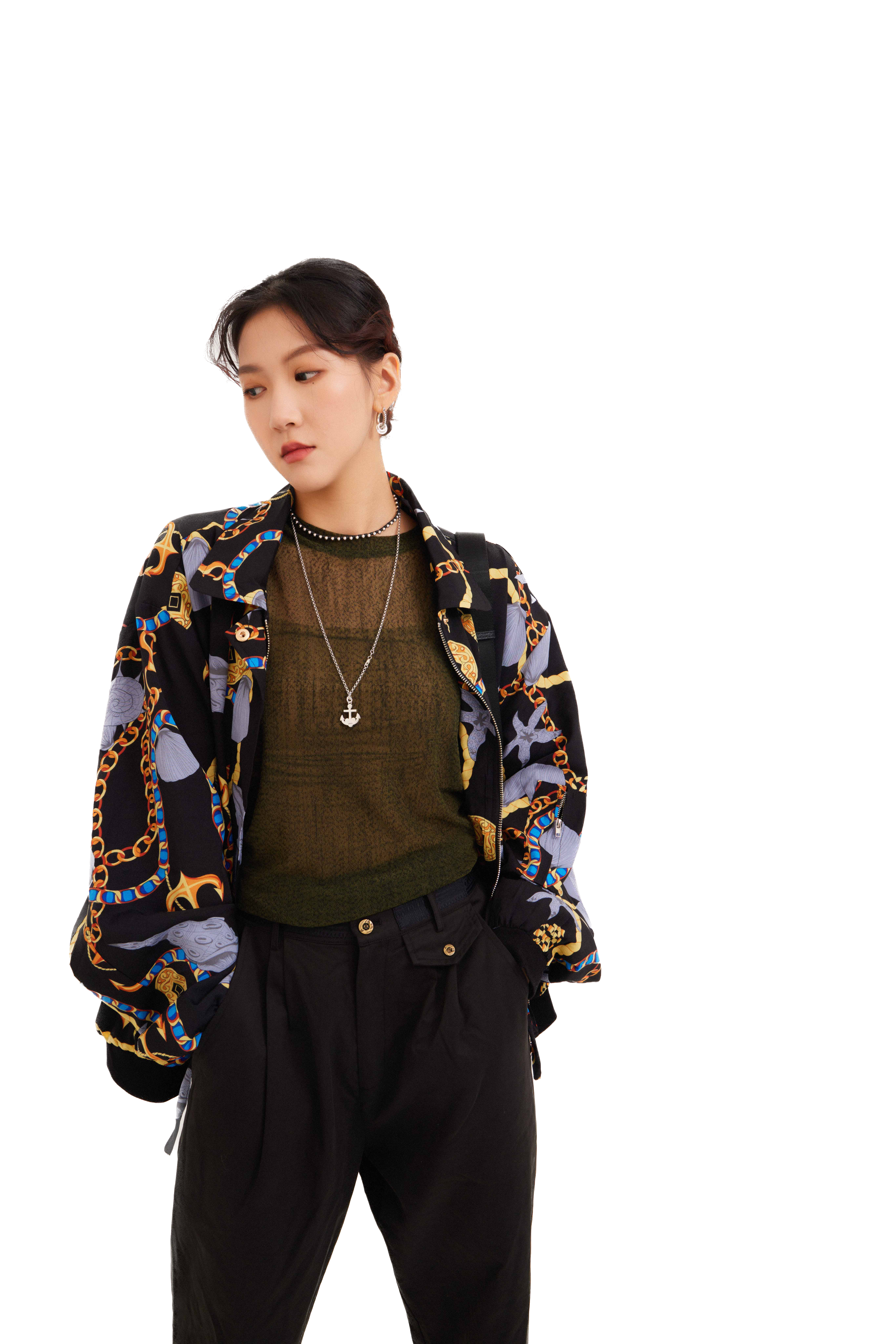 古著鎖鏈花機師外套 (現貨款式）