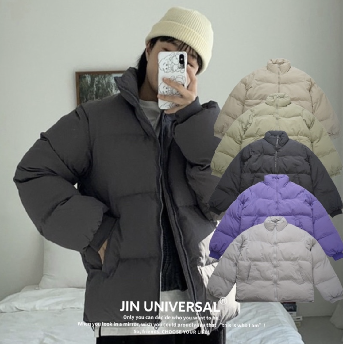 JIN UNIVERSAL 韓國 立領 麵包羽絨外套 羽絨服 外套