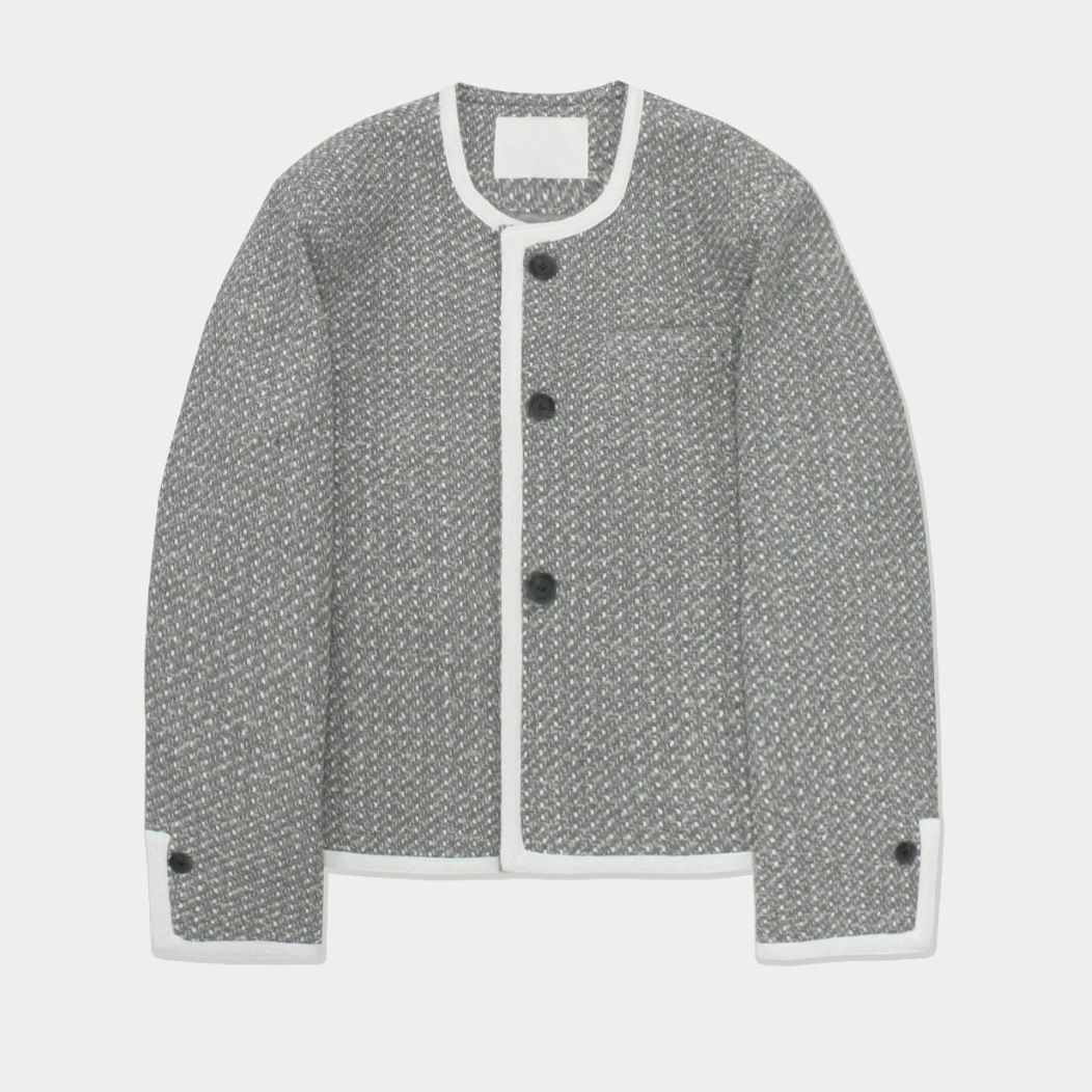 圓領混色開胸短外套OWN-024JK