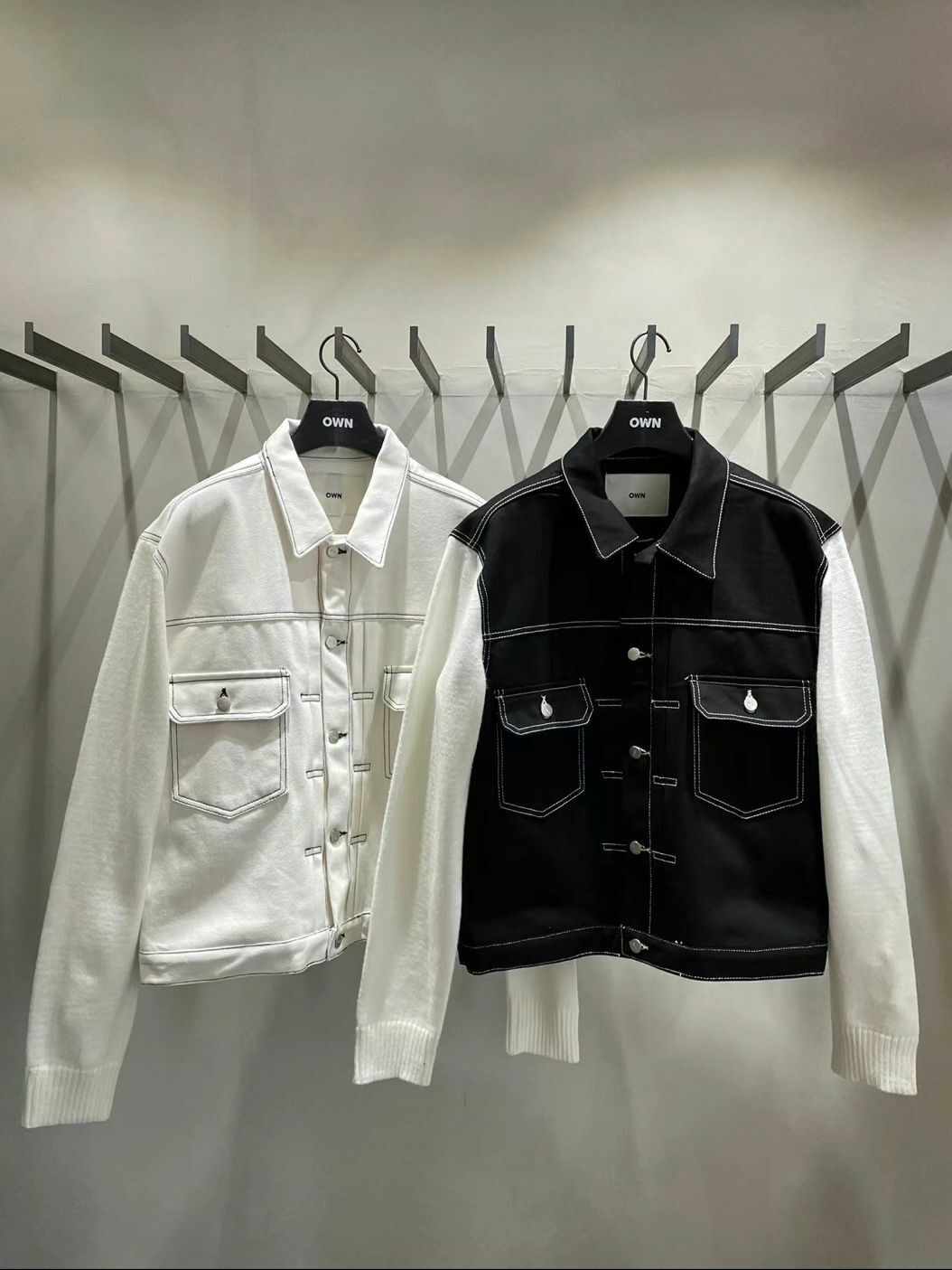 拼冷袖牛仔褸 OWN-025JK